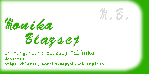 monika blazsej business card